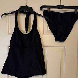 VENUS Black Two-Piece Swim Set with Halter Top